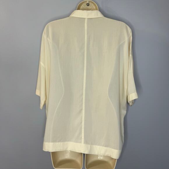 Everlane The Short-Sleeve Square Shirt Relax Butterlite Cream Women's XS - Picture 7 of 13